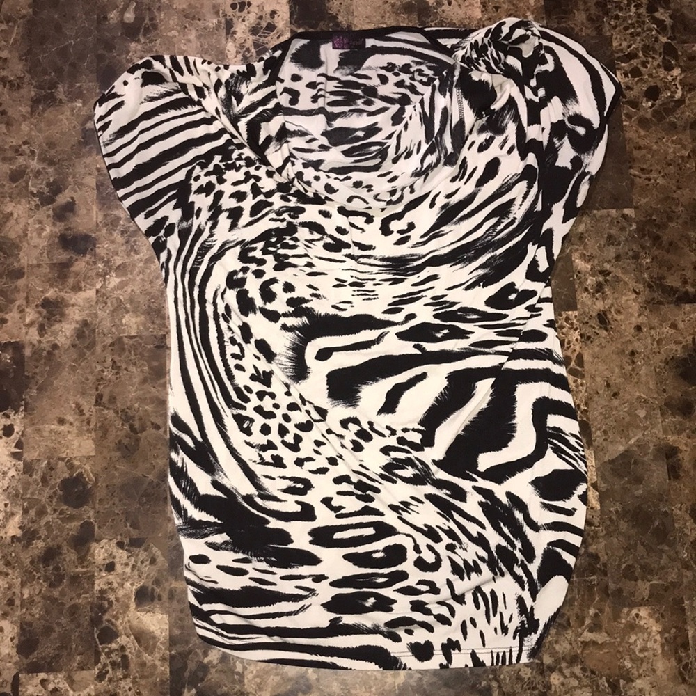 Two animal print blouses